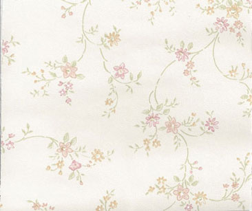 Dollhouse Miniature Wallpaper Flowers And Ivy On Tan